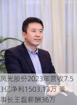 风光股份2023年营收7.53亿净利1503.13万 董事长王磊薪酬36万