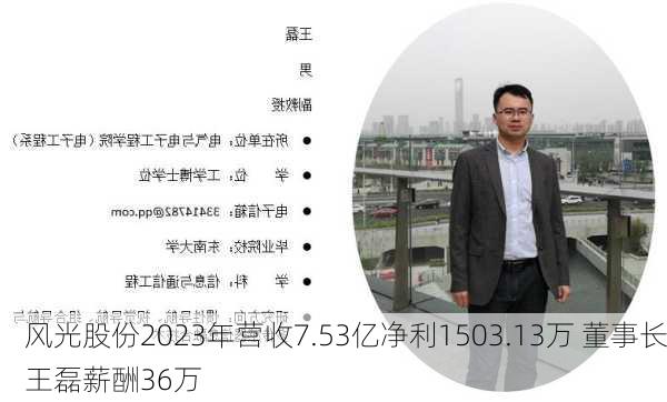 风光股份2023年营收7.53亿净利1503.13万 董事长王磊薪酬36万