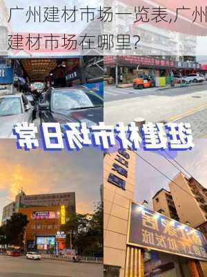 广州建材市场一览表,广州建材市场在哪里?
